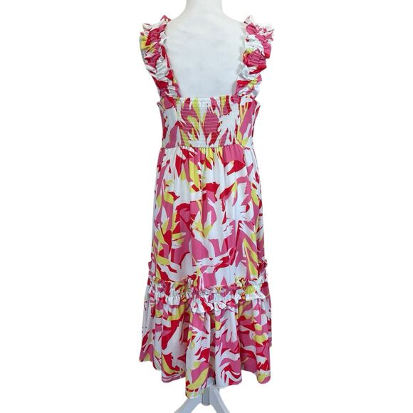 Crosby By Mollie Burch Bowie Dress Pink Tropics Size M - Picture 10 of 12